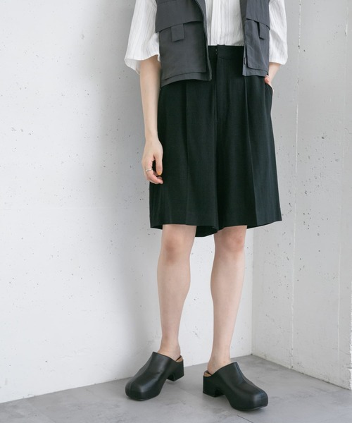 KBF（ケイビーエフ）の「リネンMIXショートパンツ（その他パンツ・レディース・ブラック/ネイビー/ベージュ・ONE）」の13枚目の写真