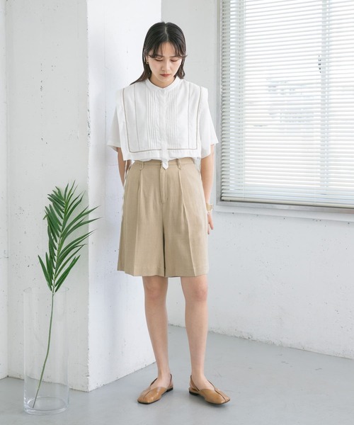 KBF（ケイビーエフ）の「リネンMIXショートパンツ（その他パンツ・レディース・ブラック/ネイビー/ベージュ・ONE）」の22枚目の写真
