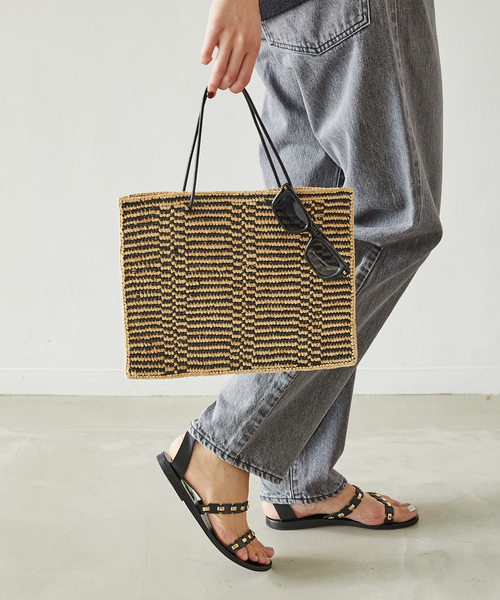VERMEIL par iena(ヴェルメイユパーイエナ)の「【MAISON N.H PARIS/メゾン エヌ アッシュ パリ】Tote Bag Stripe(かごバッグ・レディース・A・FREE)」の8枚目の写真