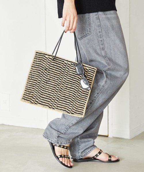 VERMEIL par iena(ヴェルメイユパーイエナ)の「【MAISON N.H PARIS/メゾン エヌ アッシュ パリ】Tote Bag Stripe(かごバッグ・レディース・A・FREE)」の18枚目の写真