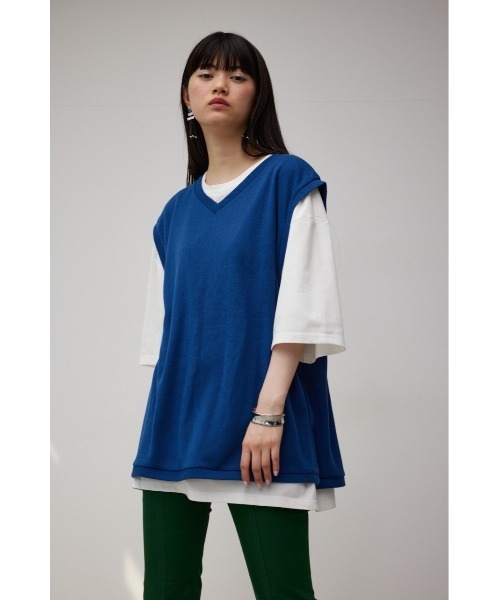 V-NECK VEST SET TEE/VネックベストセットTシャツ（Tシャツ/カットソー）｜AZUL BY MOUSSY（アズールバイマウジー）