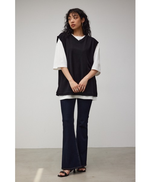 V-NECK VEST SET TEE/VネックベストセットTシャツ（Tシャツ/カットソー）｜AZUL BY MOUSSY（アズールバイマウジー）