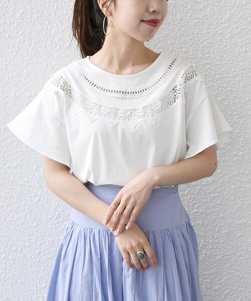 「SHIPS any」 半袖Tシャツ ONE SIZE ホワイト系その他 レディース SHIPS any 「SHIPS any」 半袖Tシャツ ONE SIZE ホワイト系