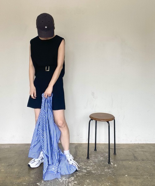 ISOOK(アイスー)の「Belted short pants set up / ベルトショートパンツセットアップ(kiharu select)(セットアップ・レディース・ブラック/ベージュ・FREE)」の9枚目の写真