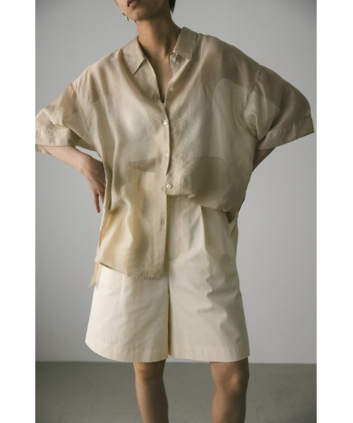 STYLEMIXER（スタイルミキサー）の「シアーハーフスリーブボクシーシャツ（シャツ/ブラウス・レディース・ベージュ/ピンク/ミント/ネイビー・FREE）」の13枚目の写真