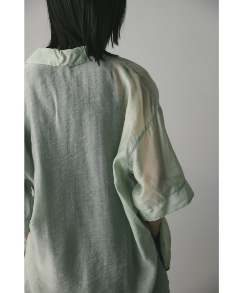 STYLEMIXER（スタイルミキサー）の「シアーハーフスリーブボクシーシャツ（シャツ/ブラウス・レディース・ベージュ/ピンク/ミント/ネイビー・FREE）」の10枚目の写真