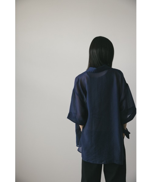 STYLEMIXER（スタイルミキサー）の「シアーハーフスリーブボクシーシャツ（シャツ/ブラウス・レディース・ベージュ/ピンク/ミント/ネイビー・FREE）」の15枚目の写真