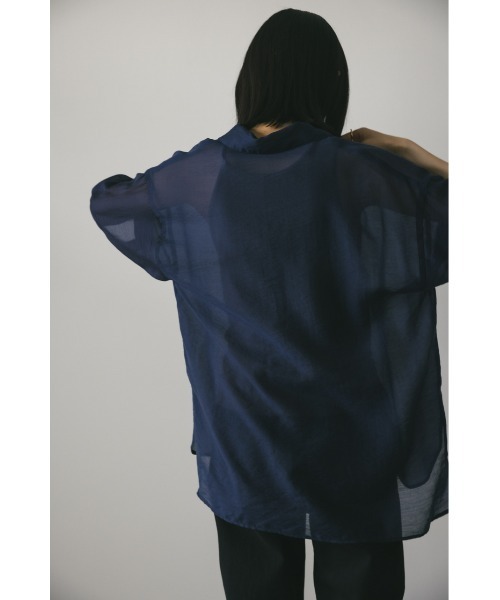 STYLEMIXER（スタイルミキサー）の「シアーハーフスリーブボクシーシャツ（シャツ/ブラウス・レディース・ベージュ/ピンク/ミント/ネイビー・FREE）」の11枚目の写真