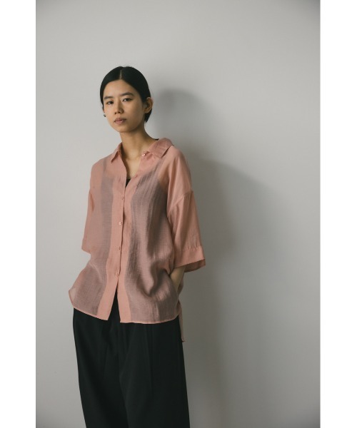 美品 2023AW ポリウールツイル ハーフスリーブ半袖シャツ