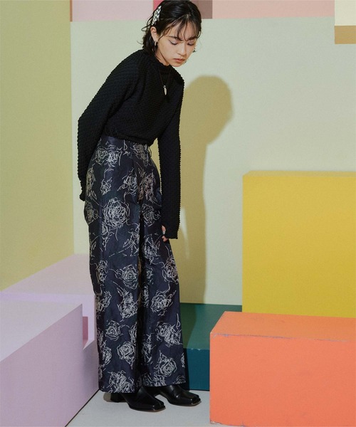 miette（ミエット）の「ジャガードワイドパンツ（その他パンツ・レディース・ブルー系その他/ブルー系その他2・FREE）」の3枚目の写真