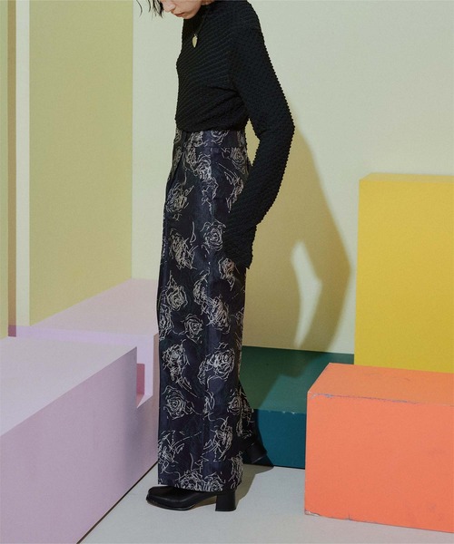 miette（ミエット）の「ジャガードワイドパンツ（その他パンツ・レディース・ブルー系その他/ブルー系その他2・FREE）」の5枚目の写真