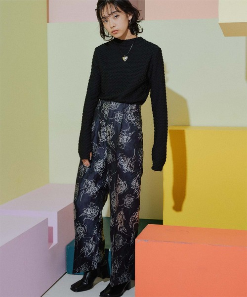 miette（ミエット）の「ジャガードワイドパンツ（その他パンツ・レディース・ブルー系その他/ブルー系その他2・FREE）」の7枚目の写真