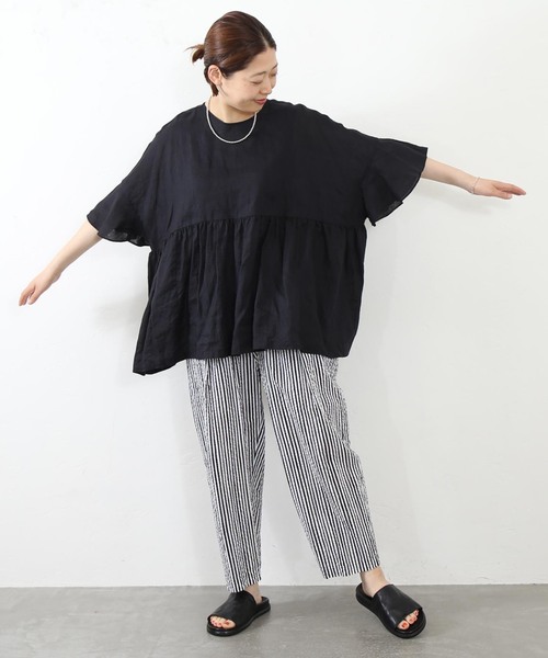 60リネン ギャザープルシャツ（シャツ/ブラウス）｜JOURNAL
