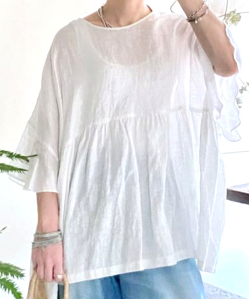 60リネン ギャザープルシャツ（シャツ/ブラウス）｜JOURNAL STANDARD