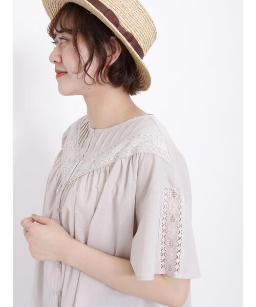 Samansa Mos2（サマンサ モスモス）の「切替レースブラウス（シャツ/ブラウス・レディース・ベージュ/オフホワイト/ブラック・F）」の7枚目の写真