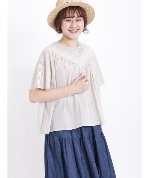 Samansa Mos2（サマンサ モスモス）の「切替レースブラウス（シャツ/ブラウス・レディース・ベージュ/オフホワイト/ブラック・F）」の16枚目の写真