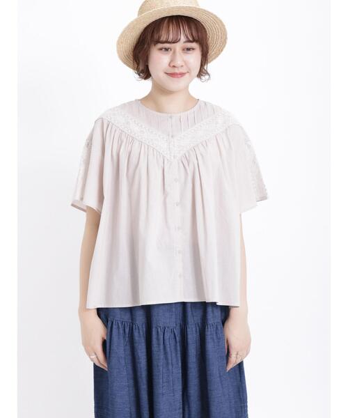 Samansa Mos2（サマンサ モスモス）の「切替レースブラウス（シャツ/ブラウス・レディース・ベージュ/オフホワイト/ブラック・F）」の13枚目の写真