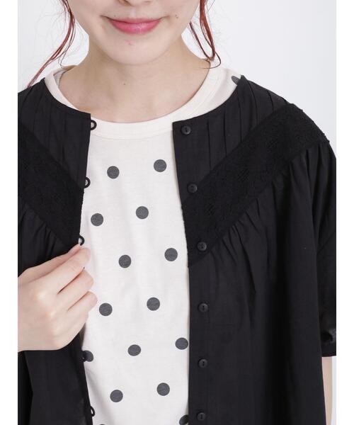 Samansa Mos2（サマンサ モスモス）の「切替レースブラウス（シャツ/ブラウス・レディース・ベージュ/オフホワイト/ブラック・F）」の9枚目の写真