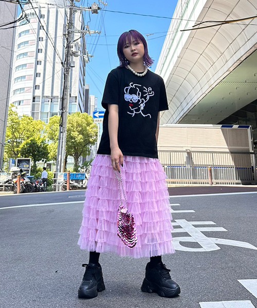 Narcissus(ナルシス)の「【Narcissus】ガールTシャツ(Tシャツ/カットソー・レディース・ブラック/ホワイト・FREE)」の4枚目の写真