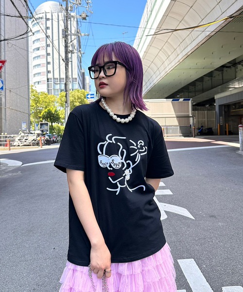 Narcissus(ナルシス)の「【Narcissus】ガールTシャツ(Tシャツ/カットソー・レディース・ブラック/ホワイト・FREE)」の5枚目の写真