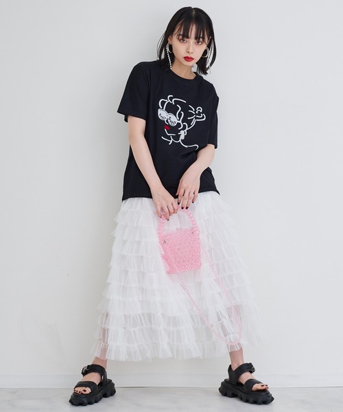 Narcissus(ナルシス)の「【Narcissus】ガールTシャツ(Tシャツ/カットソー・レディース・ブラック/ホワイト・FREE)」の14枚目の写真