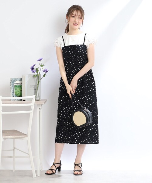 couture brooch（クチュールブローチ）の「◆【あったら嬉しい。華やぎトップス】袖レーストップス（Tシャツ/カットソー・レディース・ブラック/オフホワイト・36/38/40/42）」の3枚目の写真