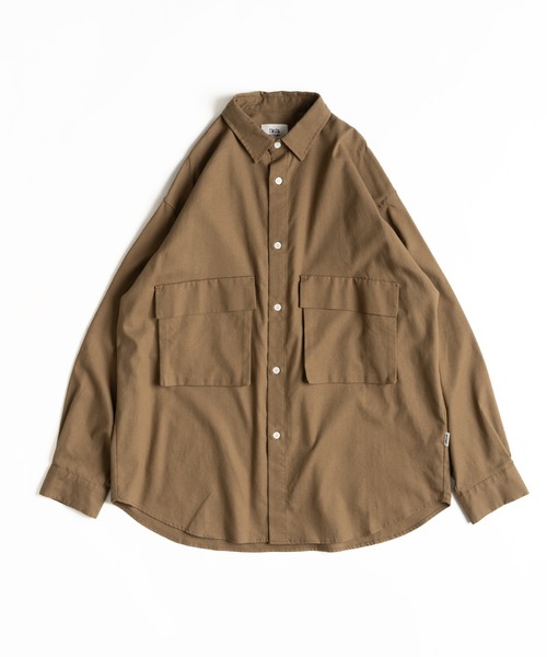 WETTEMPT（ウィテンプト）の「COTTON LINEN BIG POCKET SHIRT /コットンリネンビッグポケットシャツ（シャツ/ブラウス・メンズ・カーキ/オフホワイト・SMALL/MEDIUM/LARGE）」の2枚目の写真