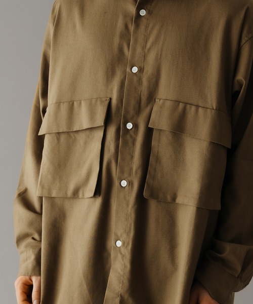 WETTEMPT（ウィテンプト）の「COTTON LINEN BIG POCKET SHIRT /コットンリネンビッグポケットシャツ（シャツ/ブラウス・メンズ・カーキ/オフホワイト・SMALL/MEDIUM/LARGE）」の18枚目の写真