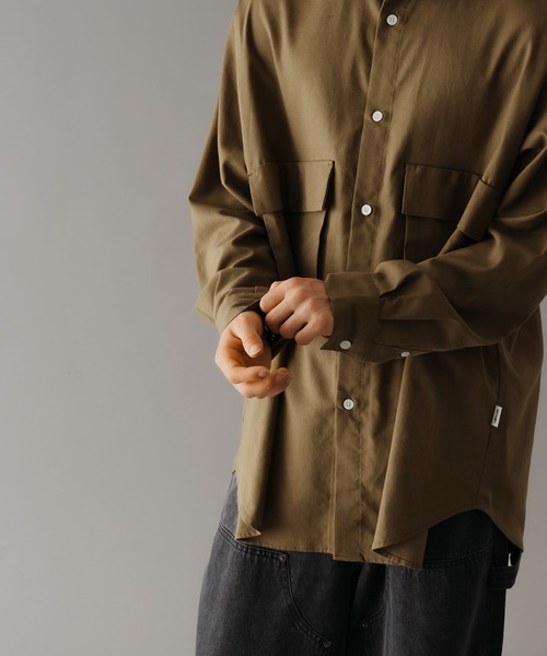 WETTEMPT（ウィテンプト）の「COTTON LINEN BIG POCKET SHIRT /コットンリネンビッグポケットシャツ（シャツ/ブラウス・メンズ・カーキ/オフホワイト・SMALL/MEDIUM/LARGE）」の19枚目の写真