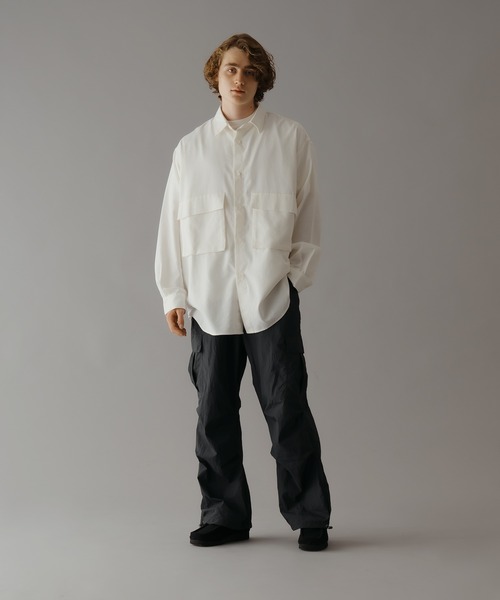 WETTEMPT（ウィテンプト）の「COTTON LINEN BIG POCKET SHIRT /コットンリネンビッグポケットシャツ（シャツ/ブラウス・メンズ・カーキ/オフホワイト・SMALL/MEDIUM/LARGE）」の6枚目の写真