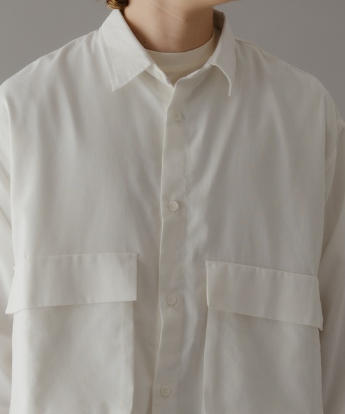 WETTEMPT（ウィテンプト）の「COTTON LINEN BIG POCKET SHIRT /コットンリネンビッグポケットシャツ（シャツ/ブラウス・メンズ・カーキ/オフホワイト・SMALL/MEDIUM/LARGE）」の9枚目の写真