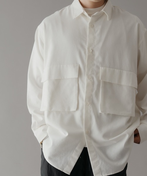 WETTEMPT（ウィテンプト）の「COTTON LINEN BIG POCKET SHIRT /コットンリネンビッグポケットシャツ（シャツ/ブラウス・メンズ・カーキ/オフホワイト・SMALL/MEDIUM/LARGE）」の10枚目の写真