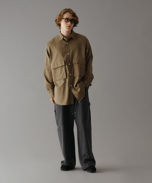 WETTEMPT（ウィテンプト）の「COTTON LINEN BIG POCKET SHIRT /コットンリネンビッグポケットシャツ（シャツ/ブラウス・メンズ・カーキ/オフホワイト・SMALL/MEDIUM/LARGE）」の14枚目の写真