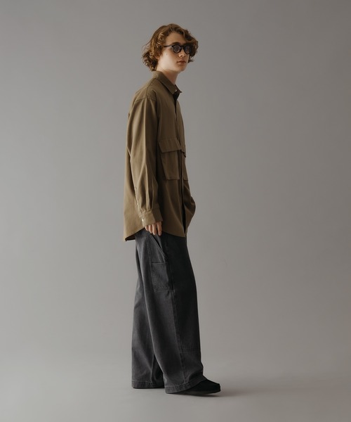WETTEMPT（ウィテンプト）の「COTTON LINEN BIG POCKET SHIRT /コットンリネンビッグポケットシャツ（シャツ/ブラウス・メンズ・カーキ/オフホワイト・SMALL/MEDIUM/LARGE）」の15枚目の写真