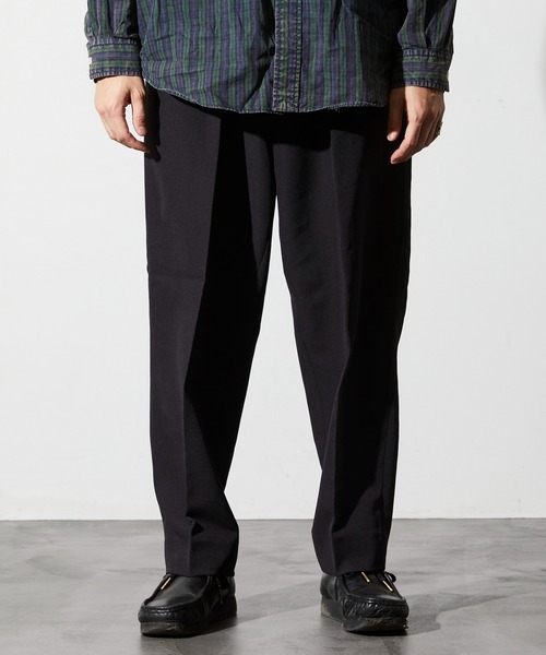 セール】ストレッチタックテーパードスラックス（スラックス