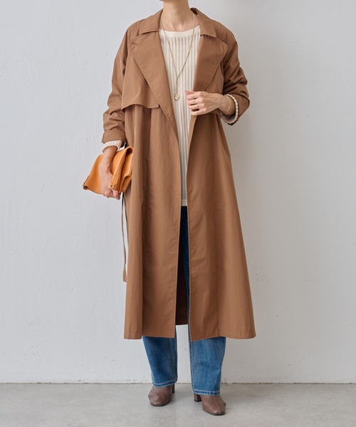 BEARDSLEY（ビアズリー）の「コットンナイロンラフトレンチコート（トレンチコート・レディース・ブラック/ブラウン・S/M）」の3枚目の写真