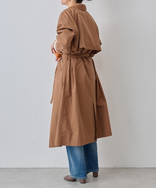 BEARDSLEY（ビアズリー）の「コットンナイロンラフトレンチコート（トレンチコート・レディース・ブラック/ブラウン・S/M）」の4枚目の写真