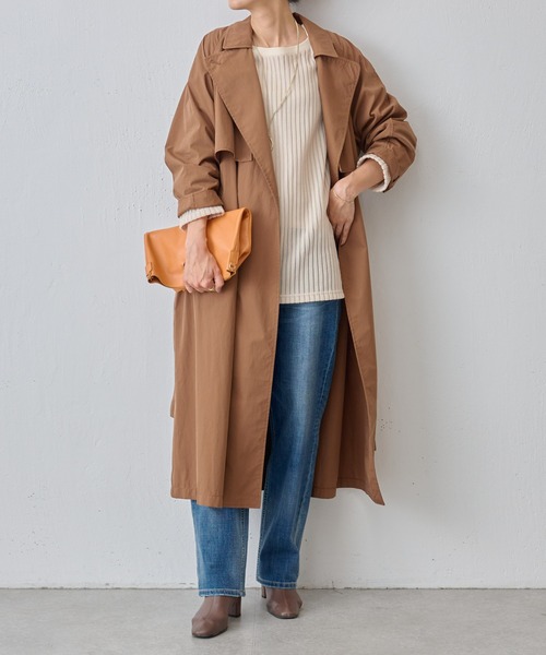 BEARDSLEY（ビアズリー）の「コットンナイロンラフトレンチコート（トレンチコート・レディース・ブラック/ブラウン・S/M）」の7枚目の写真