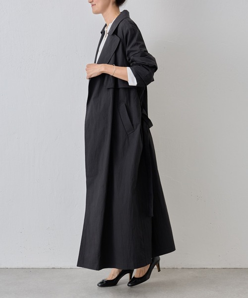 BEARDSLEY（ビアズリー）の「コットンナイロンラフトレンチコート（トレンチコート・レディース・ブラック/ブラウン・S/M）」の13枚目の写真