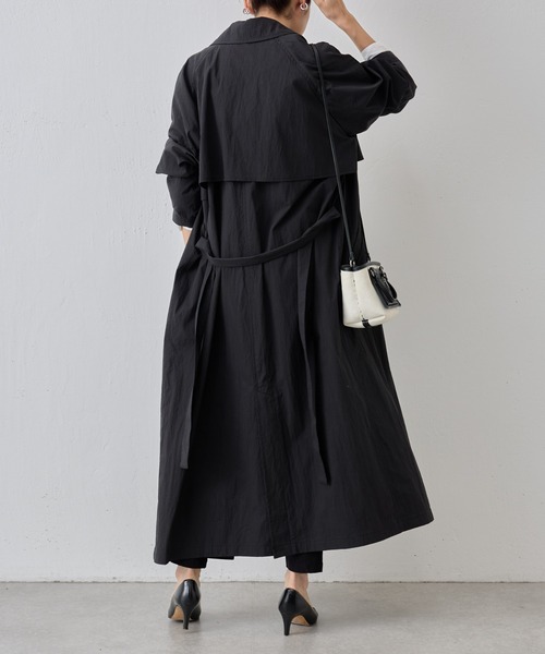 BEARDSLEY（ビアズリー）の「コットンナイロンラフトレンチコート（トレンチコート・レディース・ブラック/ブラウン・S/M）」の14枚目の写真
