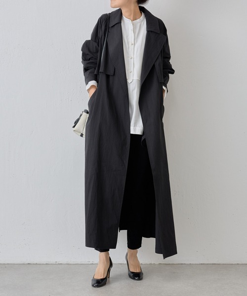 BEARDSLEY（ビアズリー）の「コットンナイロンラフトレンチコート（トレンチコート・レディース・ブラック/ブラウン・S/M）」の16枚目の写真