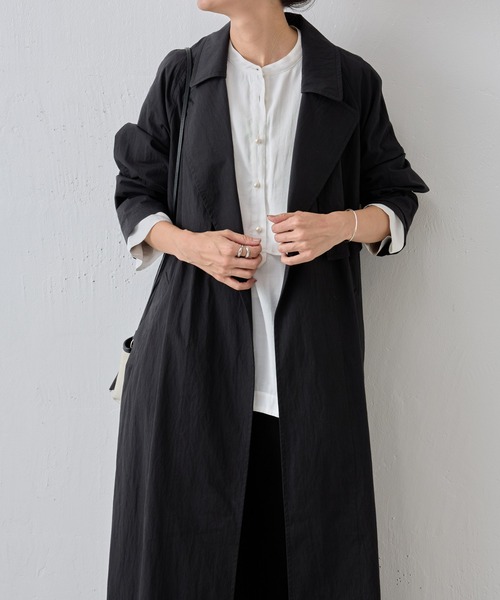 BEARDSLEY（ビアズリー）の「コットンナイロンラフトレンチコート（トレンチコート・レディース・ブラック/ブラウン・S/M）」の18枚目の写真