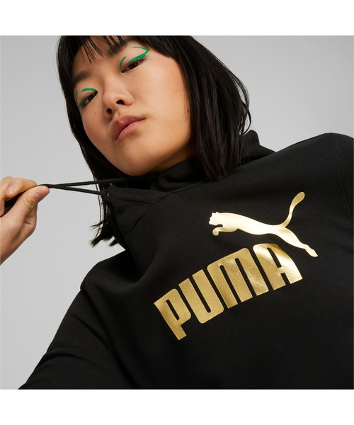 PUMA（プーマ）の「PUMA プーマ ウィメンズ ESS+ メタリック ロゴ フーディー TR（スウェット）」 - WEAR