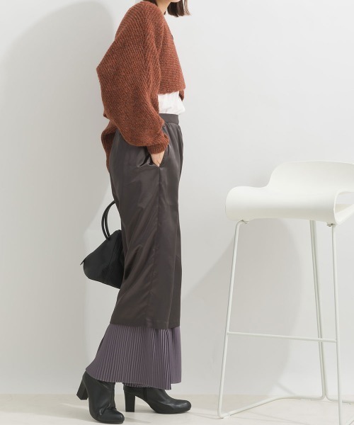 terrace(テラス)の「プリーツヘムサテンパンツ(その他パンツ・レディース・チャコール/ブラック/ブルー・MEDIUM)」の9枚目の写真