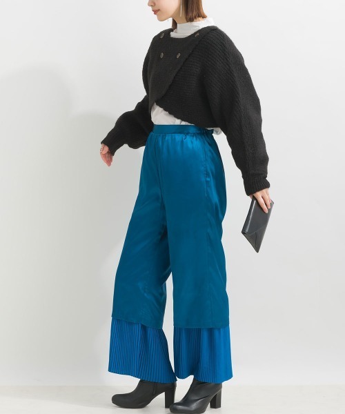 terrace(テラス)の「プリーツヘムサテンパンツ(その他パンツ・レディース・チャコール/ブラック/ブルー・MEDIUM)」の14枚目の写真
