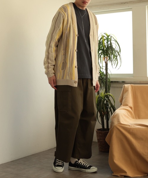 SENSE OF PLACE by URBAN RESEARCH(センスオブプレイスバイアーバンリサーチ)の「『ユニセックス』マルチカラーケーブルカーディガン(カーディガン/ボレロ・メンズ・ブラック/ライトベージュ/カーキ・MEDIUM/LARGE)」の10枚目の写真