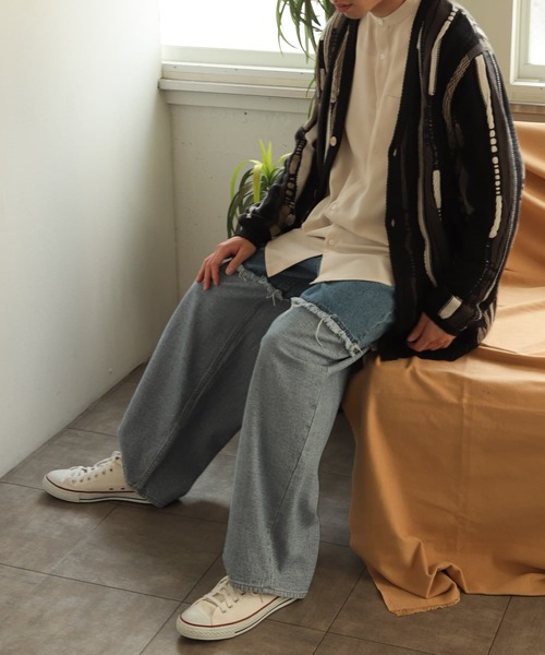 SENSE OF PLACE by URBAN RESEARCH(センスオブプレイスバイアーバンリサーチ)の「『ユニセックス』マルチカラーケーブルカーディガン(カーディガン/ボレロ・メンズ・ブラック/ライトベージュ/カーキ・MEDIUM/LARGE)」の15枚目の写真