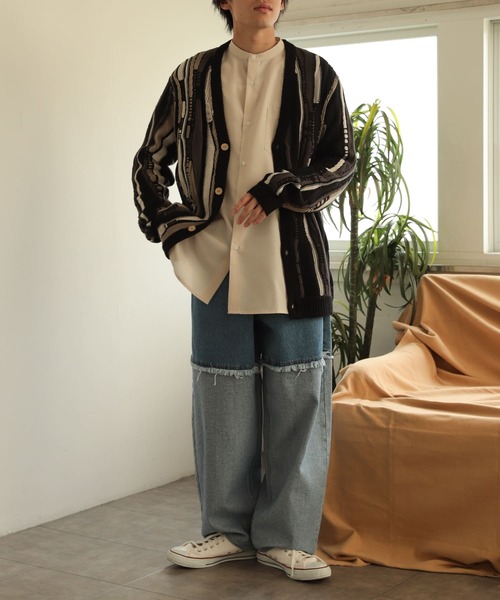 SENSE OF PLACE by URBAN RESEARCH(センスオブプレイスバイアーバンリサーチ)の「『ユニセックス』マルチカラーケーブルカーディガン(カーディガン/ボレロ・メンズ・ブラック/ライトベージュ/カーキ・MEDIUM/LARGE)」の18枚目の写真