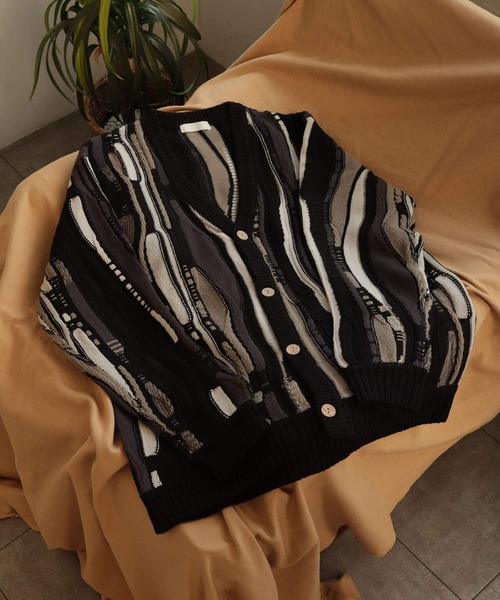 SENSE OF PLACE by URBAN RESEARCH(センスオブプレイスバイアーバンリサーチ)の「『ユニセックス』マルチカラーケーブルカーディガン(カーディガン/ボレロ・メンズ・ブラック/ライトベージュ/カーキ・MEDIUM/LARGE)」の21枚目の写真