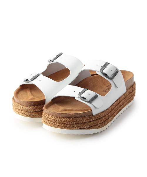 Jeffrey Campbell(ジェフリーキャンベル)の「JEFFREY CAMPBELL 2ストラップジュートサンダル/BCJ/C 2ST JUTE SNDL40◆(サンダル・レディース・ホワイト/ブラック・37/38/36)」の1枚目の写真